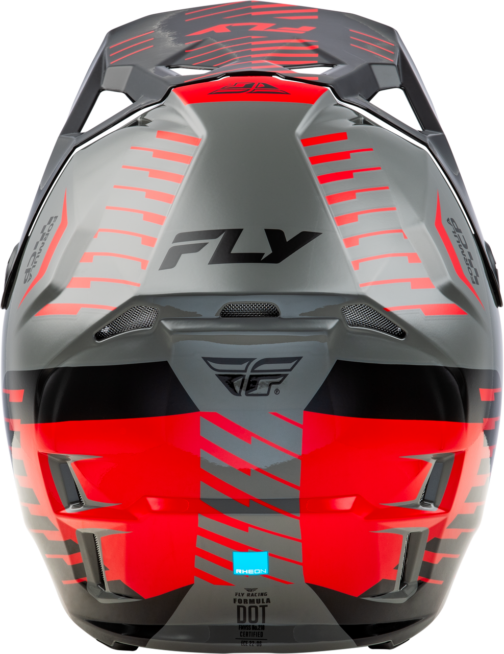 FLY Racing 2025 Youth Formula CP Slice Helmet Grey/Red/Black Youth Large