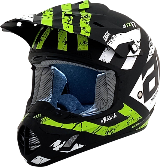 AFX FX-17 Offroad Helmet Attack Matte Black/Green