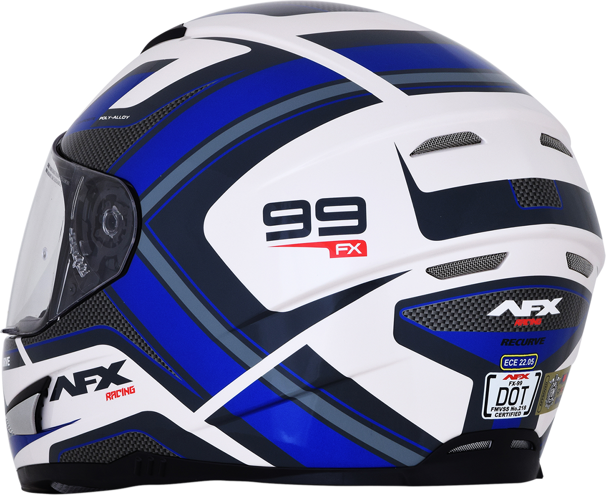 AFX FX-99 Full Face Helmet Recurve Pearl White/Blue