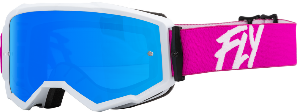 FLY RACING - 37-51504 - ZONE GOGGLE PINK/WHITE W/ SKY BLUE MIRROR/SMOKE LENS