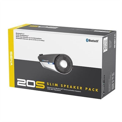 Sena 20S Motorcycle Bluetooth Communication System Headset with Slim Speakers - Single