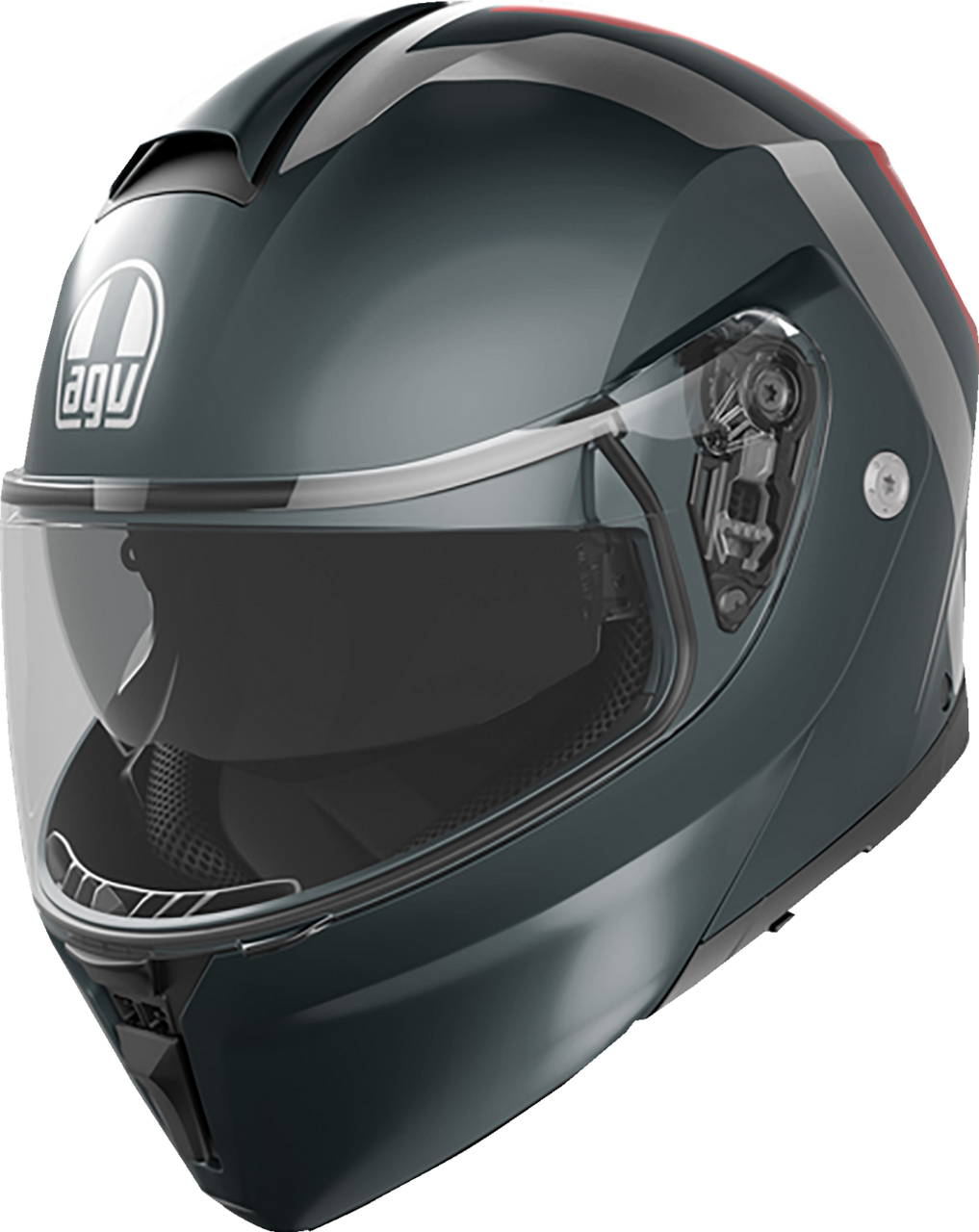 AGV Streetmodular Modular Helmet Resia Matte Gray/Silver/Red