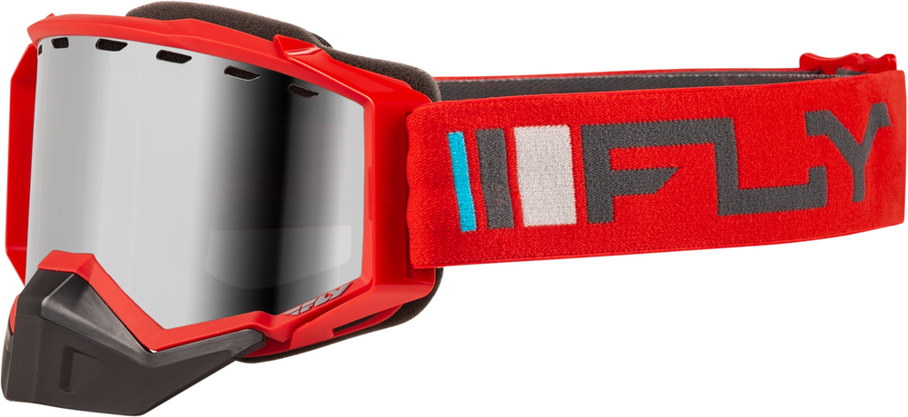 FLY RACING - FLB-24Z4 - ZONE SNOW GOGGLE RED/CHARCOAL W/ SILVER MIRROR/SMOKE LENS