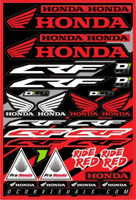 D'Cor Honda CRF Decal Sheet 12"x18"
