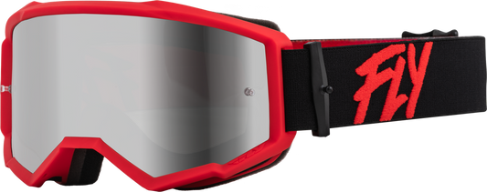 FLY RACING - 37-51501 - ZONE GOGGLE BLACK/RED W/ SILVER MIRROR/SMOKE LENS