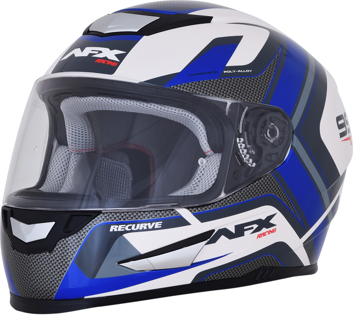 AFX FX-99 Full Face Helmet Recurve Pearl White/Blue