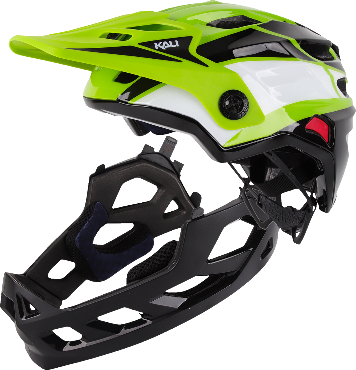 Kali Child Maya Race Full Face Bicycle Helmet Race Gloss Lime/White/Black