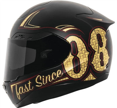 Speed and Strength Fast Life SS5100 Full Face Helmet - Satin Black/Gold