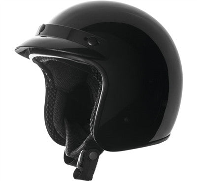 Speed and Strength Solid SS900 Open Face Helmet - Gloss Black