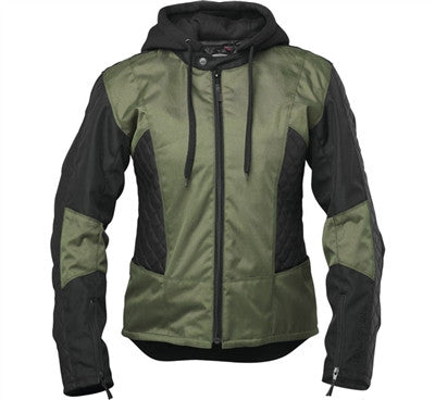 Speed and Strength Womens Minx Textile Jacket - Olive/Black