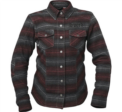 Speed and Strength Womens Brat Armored Shirt - Black/Burgundy