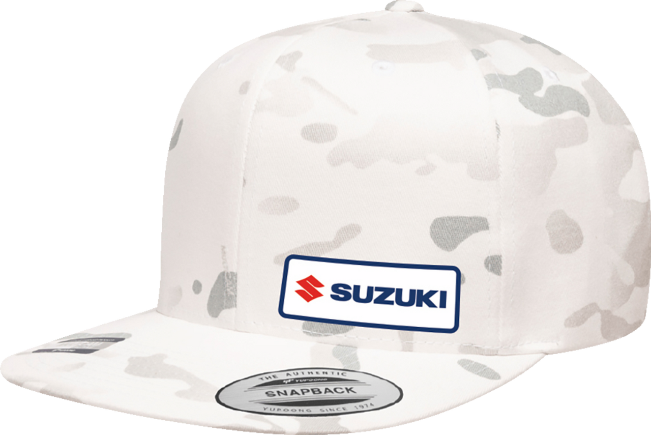 Factory Effex Suzuki Camo Snapback Hat White