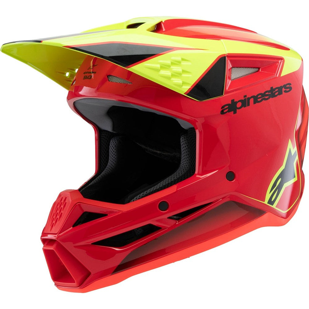 Alpinestars Youth Supertech SM3 Helmet Fray Red/Yellow Fluo/Black/Gloss