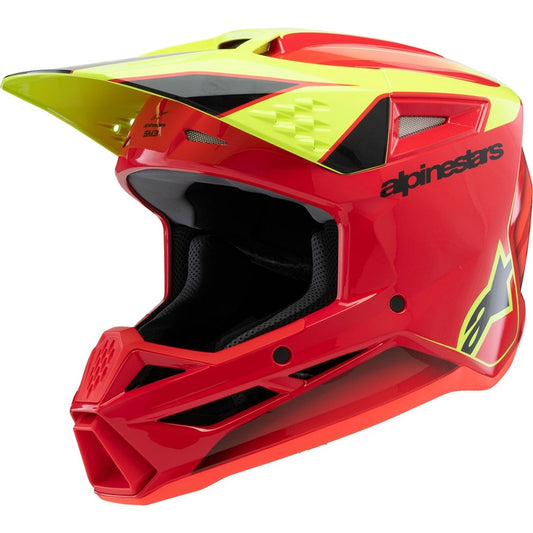 Alpinestars Youth Supertech SM3 Helmet Fray Red/Yellow Fluo/Black/Gloss