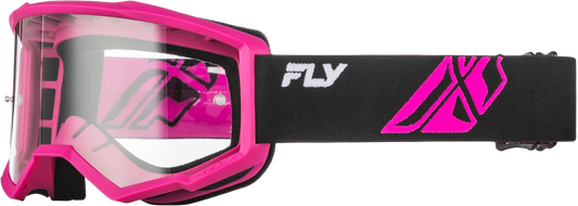 FLY Racing Focus Black/Pink with Clear Lens