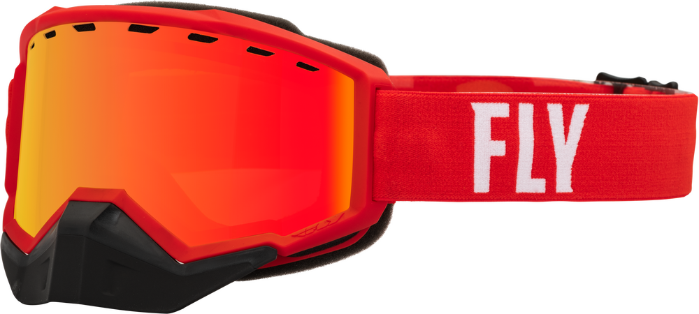 FLY RACING - 37-50085 - FOCUS SNOW GOGGLE RED/WHITE W/ RED MIRROR/AMBER LENS
