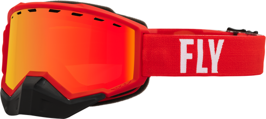 FLY RACING - 37-50085 - FOCUS SNOW GOGGLE RED/WHITE W/ RED MIRROR/AMBER LENS