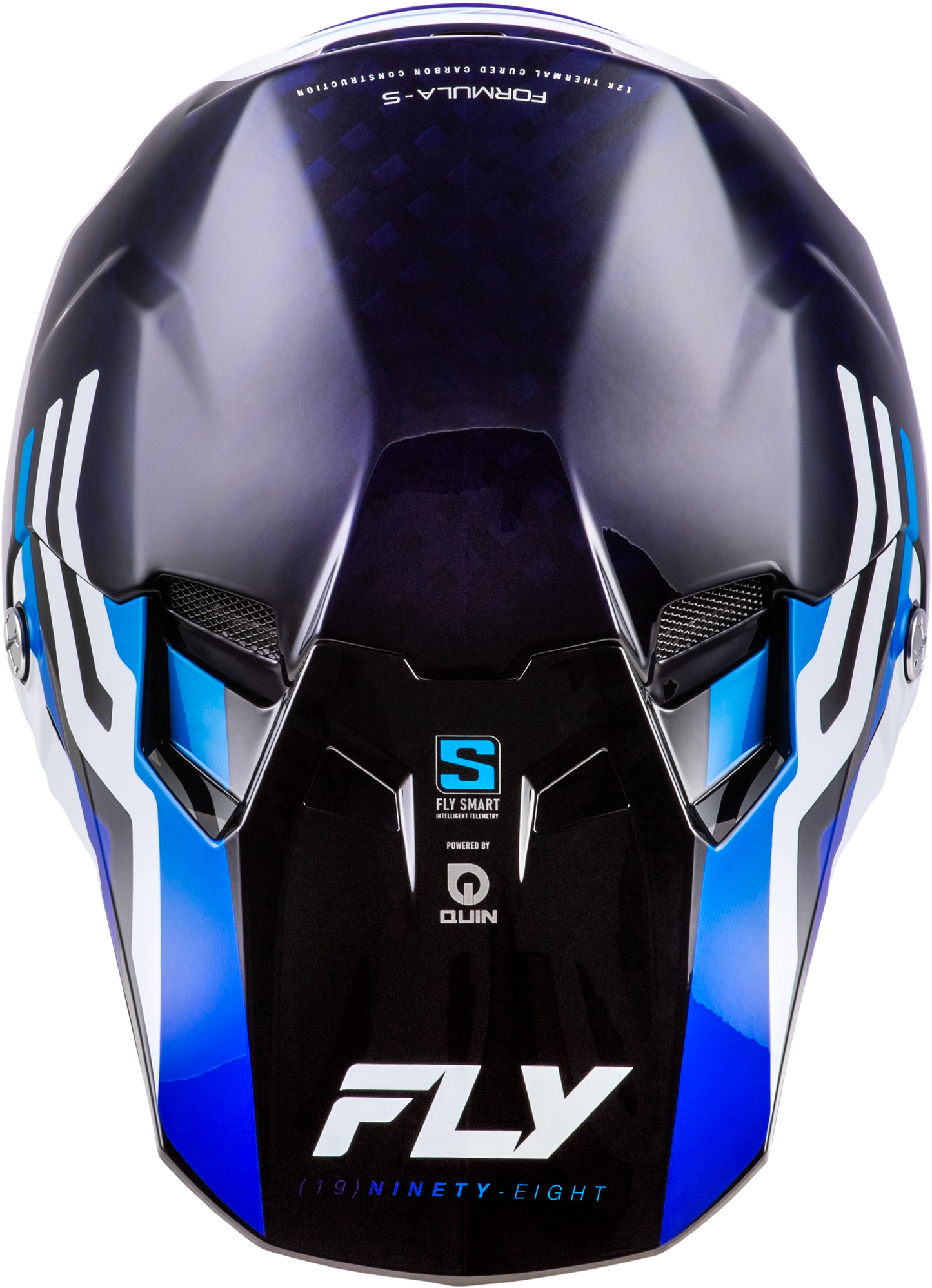 FLY Racing 2026 Formula S Carbon Byte Helmet Blue Carbon/Blue/White
