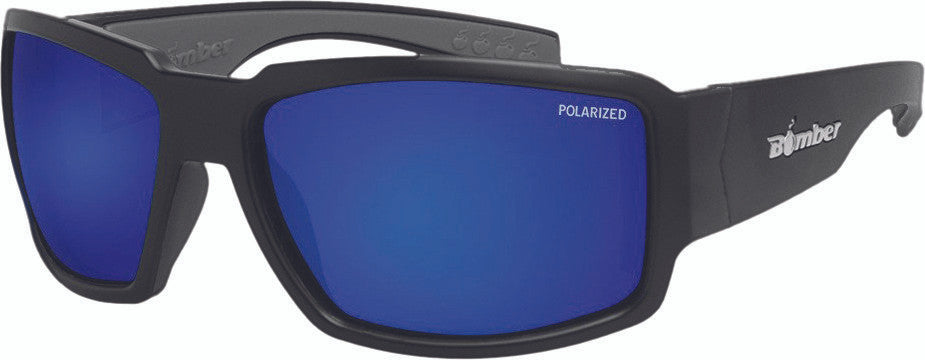 BOMBER - BG111-BM - BOOGIE BOMB EYEWEAR MATTE BLACK W/BLUE MIRROR POLARIZED