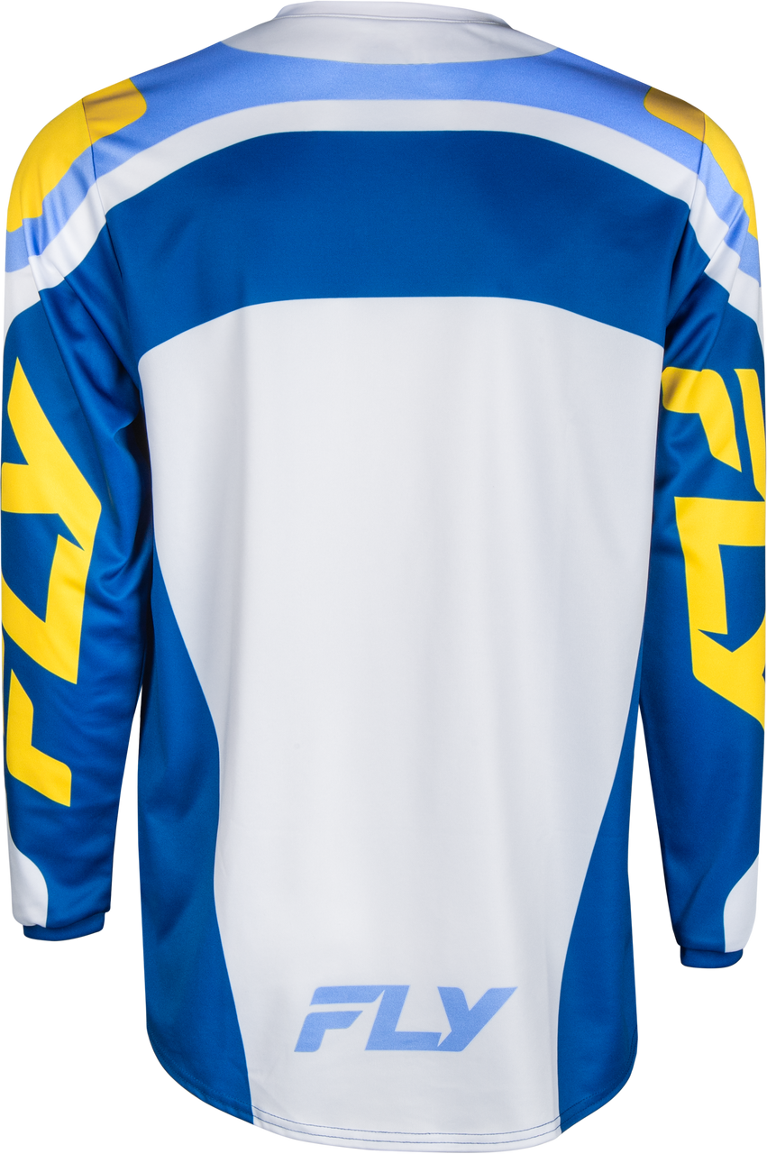 FLY Racing 2025 F-16 Jersey White/Dark Blue/Yellow