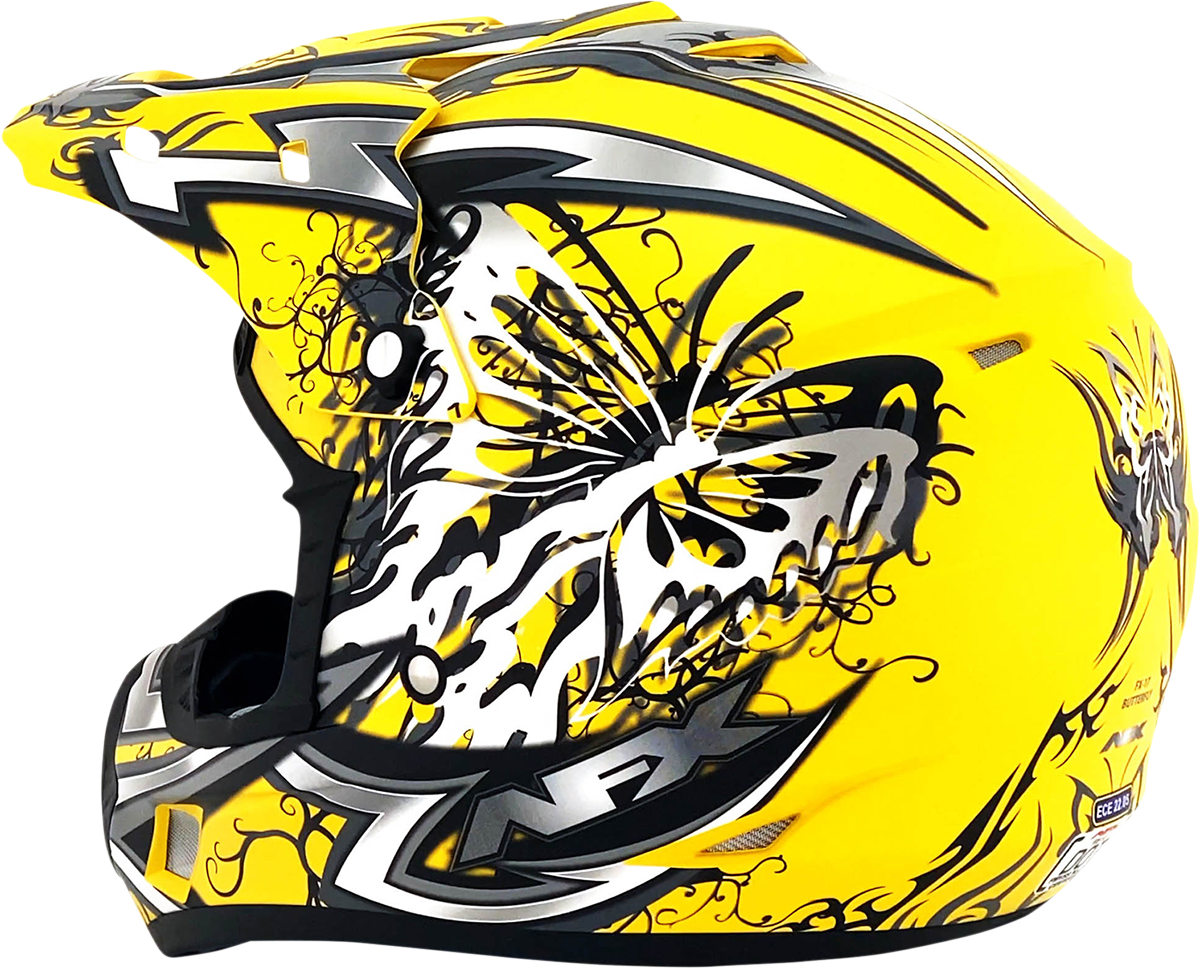 AFX Youth FX-17Y Offroad Helmet Butterfly Matte Yellow