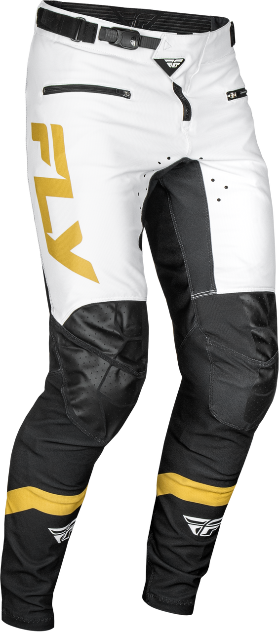 FLY Racing 2025 Youth Rayce Bicycle Pant White/Black/Gold