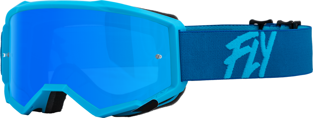 FLY RACING - 37-51722 - YOUTH ZONE GOGGLE BLUE W/ SKY BLUE MIRROR/SMOKE LENS