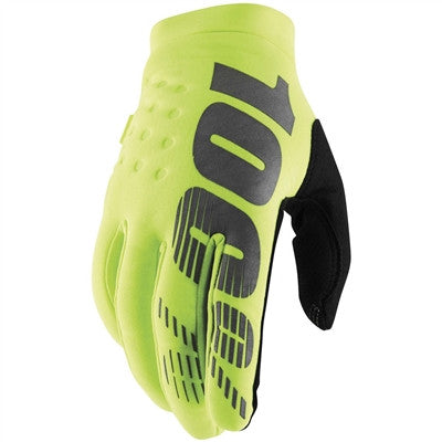 100% Brisker Cold-Weather Gloves - Fluorescent  Yellow