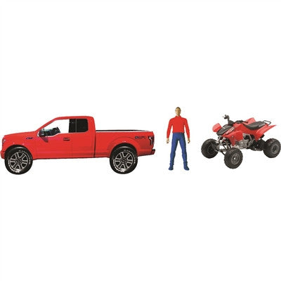 New Ray Toys 1:14 Light/Sound Ford F-150 Red with TRX 450R