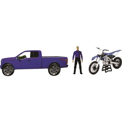 New Ray Toys 1:14 Light/Sound Ford F-150 Blue with YZ450F