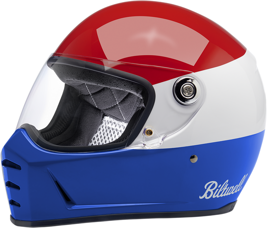 Biltwell Lane Splitter Full Face Helmet Gloss Podium Red/White/Blue