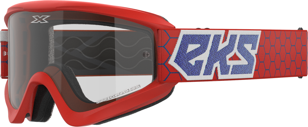 EKS BRAND - 067-60455 - FLAT OUT CLEAR GOGGLE RED/WHITE/BLUE CLEAR
