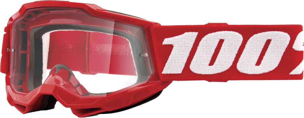 100% - 50024-00002 - ACCURI 2 JUNIOR GOGGLE NEON RED CLEAR LENS