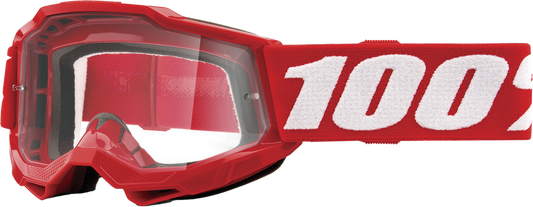 100% - 50024-00002 - ACCURI 2 JUNIOR GOGGLE NEON RED CLEAR LENS