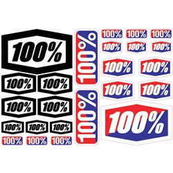 100% 2016 Decal Sheet - 12” X 18"