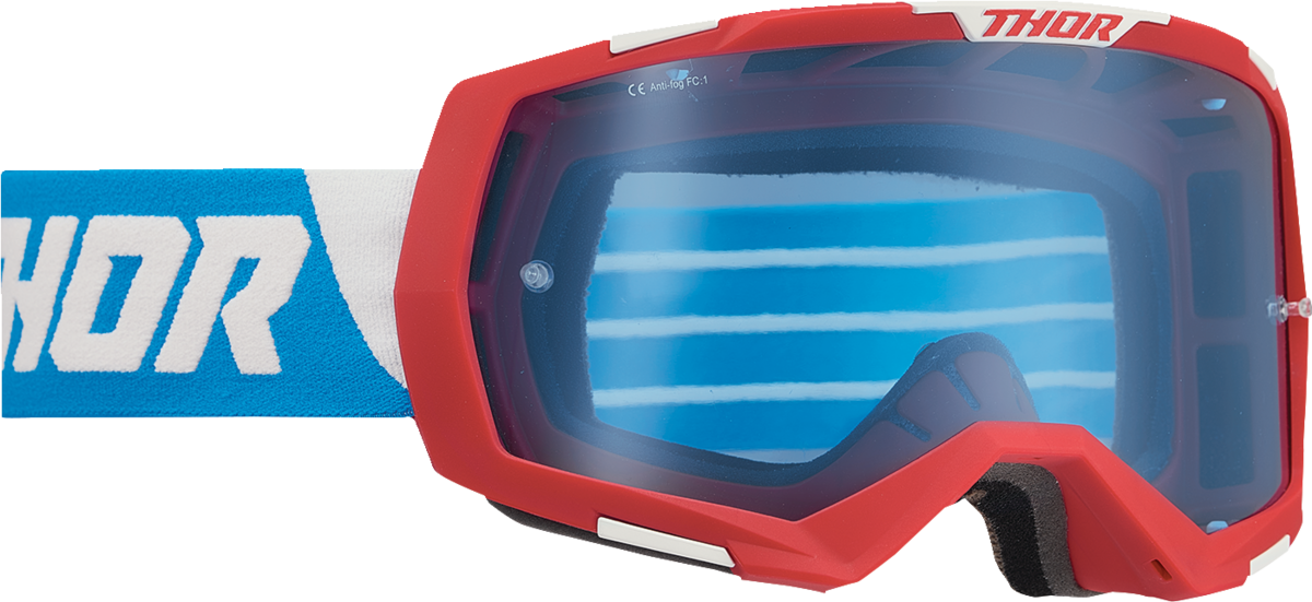 Thor Regiment Goggle Red/White/Blue Blue Lens