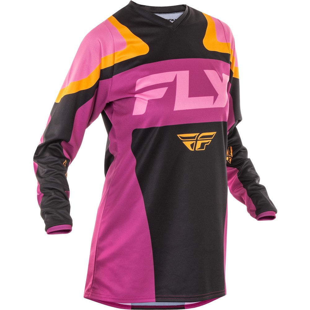 FLY Racing 2025 Womens F-16 Jersey Pant Combo Black/Mauve/Yellow