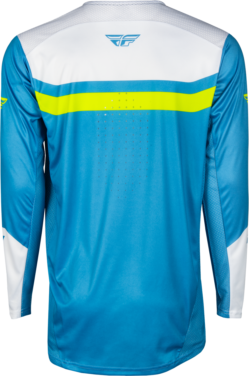 FLY Racing 2025 Rayce Bicycle Jersey Blue/White/Lime Green