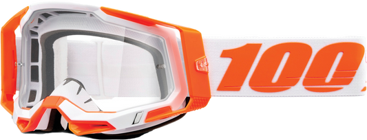 100% - 50009-00013 - RACECRAFT 2 GOGGLE ORANGE CLEAR LENS