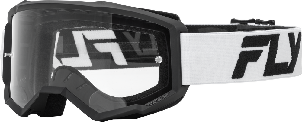 FLY RACING - 37-51158Y - YOUTH FOCUS GOGGLE WHITE/BLACK W/ CLEAR LENS