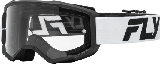 FLY RACING - 37-51158Y - YOUTH FOCUS GOGGLE WHITE/BLACK W/ CLEAR LENS
