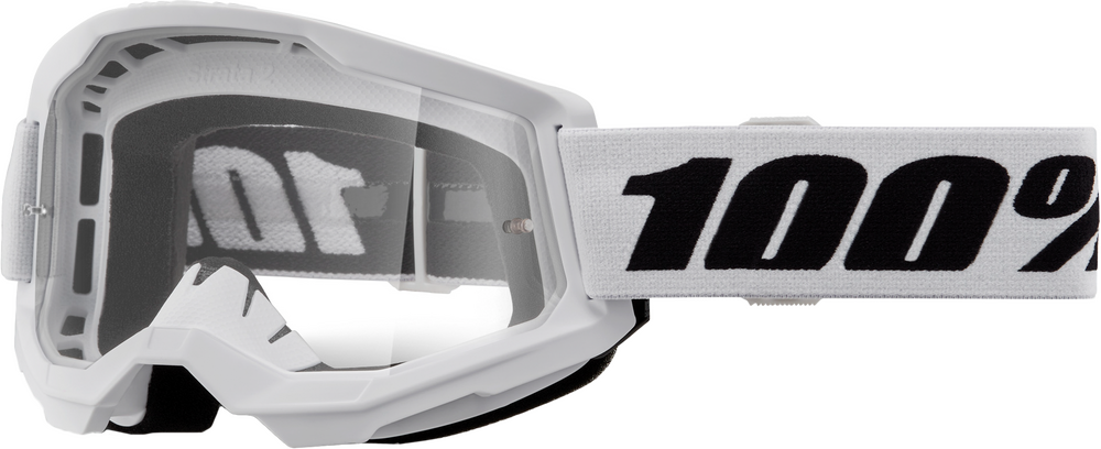100% - 50027-00019 - STRATA 2 GOGGLE WHITE CLEAR LENS
