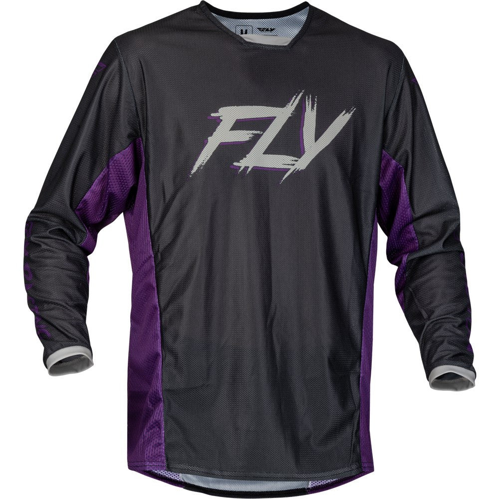 FLY Racing 2024 Kinetic Mesh Rave Jersey Pant Combo - Black/Purple/Silver