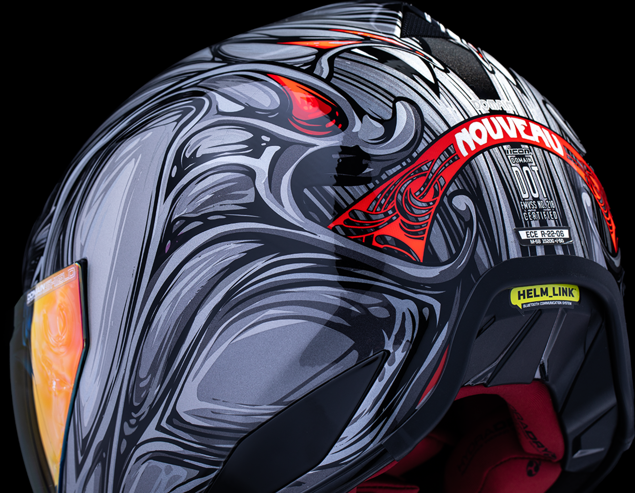 ICON Domain Full Face Helmet Nouveau Silver