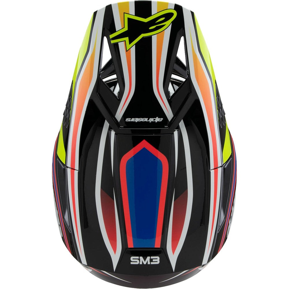 Alpinestars Youth Supertech SM3 Helmet Wurx Black/Yellow Fluo/Blue/Red Gloss