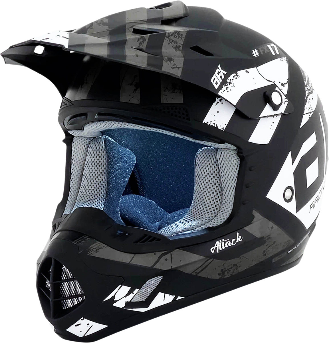 AFX Youth FX-17Y Offroad Helmet Attack Matte Black/Silver