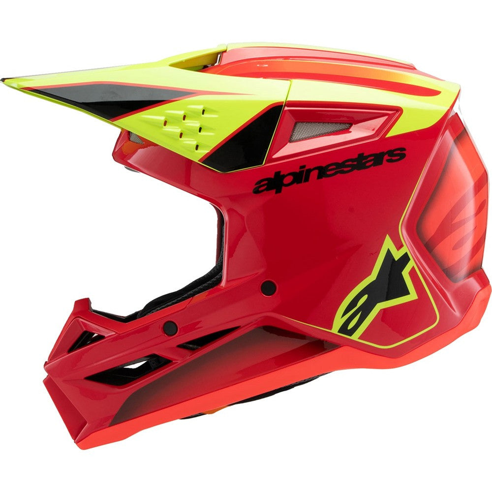 Alpinestars Youth Supertech SM3 Helmet Fray Red/Yellow Fluo/Black/Gloss