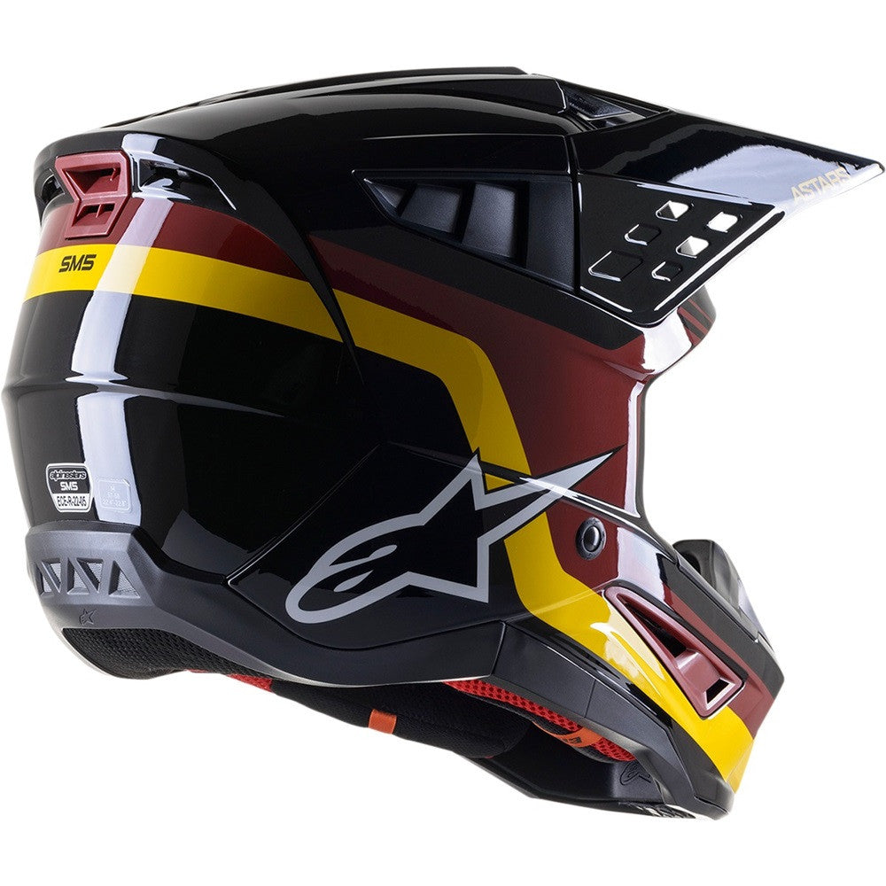 Alpinestars SM5 Venture Offroad Helmet Black/Bordeaux/Yellow