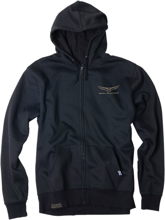 Factory Effex Gold Wing Mens Icon Zip-Up Hoodie Black