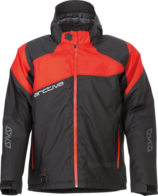 Arctiva Pivot 5 Insulated Hooded Snow Jacket - Black/Red